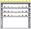 25-6863-4 Profiled back bin separator combo Shelf unit 67"Wide x 18.5"Deep x 63"High with 4 shelves