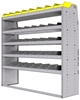 25-6863-5 Profiled back bin separator combo Shelf unit 67"Wide x 18.5"Deep x 63"High with 5 shelves