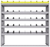 25-6863-5 Profiled back bin separator combo Shelf unit 67"Wide x 18.5"Deep x 63"High with 5 shelves