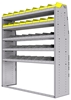 25-6872-5 Profiled back bin separator combo Shelf unit 67"Wide x 18.5"Deep x 72"High with 5 shelves
