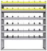 25-6872-6 Profiled back bin separator combo Shelf unit 67"Wide x 18.5"Deep x 72"High with 6 shelves