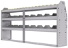 25-7336-3 Profiled back bin separator combo Shelf unit 75"Wide x 13.5"Deep x 36"High with 3 shelves