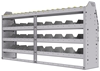 25-7336-4 Profiled back bin separator combo Shelf unit 75"Wide x 13.5"Deep x 36"High with 4 shelves
