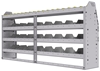 25-7336-4 Profiled back bin separator combo Shelf unit 75"Wide x 13.5"Deep x 36"High with 4 shelves