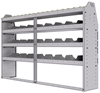 25-7348-4 Profiled back bin separator combo Shelf unit 75"Wide x 13.5"Deep x 48"High with 4 shelves