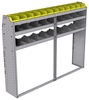 25-7358-3 Profiled back bin separator combo Shelf unit 75"Wide x 13.5"Deep x 58"High with 3 shelves