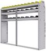 25-7358-3 Profiled back bin separator combo Shelf unit 75"Wide x 13.5"Deep x 58"High with 3 shelves