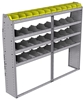 25-7363-4 Profiled back bin separator combo Shelf unit 75"Wide x 13.5"Deep x 63"High with 4 shelves