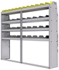 25-7363-4 Profiled back bin separator combo Shelf unit 75"Wide x 13.5"Deep x 63"High with 4 shelves