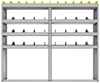 25-7363-4 Profiled back bin separator combo Shelf unit 75"Wide x 13.5"Deep x 63"High with 4 shelves