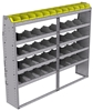 25-7363-5 Profiled back bin separator combo Shelf unit 75"Wide x 13.5"Deep x 63"High with 5 shelves