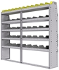 25-7363-5 Profiled back bin separator combo Shelf unit 75"Wide x 13.5"Deep x 63"High with 5 shelves