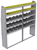 25-7372-5 Profiled back bin separator combo Shelf unit 75"Wide x 13.5"Deep x 72"High with 5 shelves