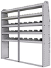25-7372-5 Profiled back bin separator combo Shelf unit 75"Wide x 13.5"Deep x 72"High with 5 shelves