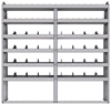 25-7372-6 Profiled back bin separator combo Shelf unit 75"Wide x 13.5"Deep x 72"High with 6 shelves