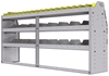 25-7536-3 Profiled back bin separator combo Shelf unit 75"Wide x 15.5"Deep x 36"High with 3 shelves