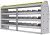 25-7536-4 Profiled back bin separator combo Shelf unit 75"Wide x 15.5"Deep x 36"High with 4 shelves