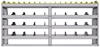 25-7536-4 Profiled back bin separator combo Shelf unit 75"Wide x 15.5"Deep x 36"High with 4 shelves