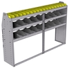 25-7548-3 Profiled back bin separator combo Shelf unit 75"Wide x 15.5"Deep x 48"High with 3 shelves