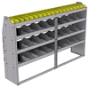 25-7548-4 Profiled back bin separator combo Shelf unit 75"Wide x 15.5"Deep x 48"High with 4 shelves
