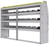 25-7548-4 Profiled back bin separator combo Shelf unit 75"Wide x 15.5"Deep x 48"High with 4 shelves