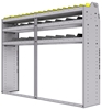 25-7558-3 Profiled back bin separator combo Shelf unit 75"Wide x 15.5"Deep x 58"High with 3 shelves