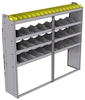 25-7563-4 Profiled back bin separator combo Shelf unit 75"Wide x 15.5"Deep x 63"High with 4 shelves