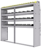 25-7563-4 Profiled back bin separator combo Shelf unit 75"Wide x 15.5"Deep x 63"High with 4 shelves