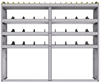 25-7563-4 Profiled back bin separator combo Shelf unit 75"Wide x 15.5"Deep x 63"High with 4 shelves