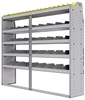 25-7563-5 Profiled back bin separator combo Shelf unit 75"Wide x 15.5"Deep x 63"High with 5 shelves