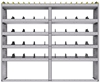 25-7563-5 Profiled back bin separator combo Shelf unit 75"Wide x 15.5"Deep x 63"High with 5 shelves