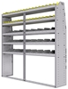 25-7572-5 Profiled back bin separator combo Shelf unit 75"Wide x 15.5"Deep x 72"High with 5 shelves