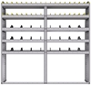 25-7572-5 Profiled back bin separator combo Shelf unit 75"Wide x 15.5"Deep x 72"High with 5 shelves