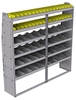 25-7572-6 Profiled back bin separator combo Shelf unit 75"Wide x 15.5"Deep x 72"High with 6 shelves