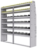25-7572-6 Profiled back bin separator combo Shelf unit 75"Wide x 15.5"Deep x 72"High with 6 shelves