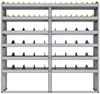 25-7572-6 Profiled back bin separator combo Shelf unit 75"Wide x 15.5"Deep x 72"High with 6 shelves