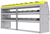 25-7836-3 Profiled back bin separator combo Shelf unit 75"Wide x 18.5"Deep x 36"High with 3 shelves