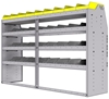 25-7848-4 Profiled back bin separator combo Shelf unit 75"Wide x 18.5"Deep x 48"High with 4 shelves