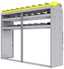 25-7858-3 Profiled back bin separator combo Shelf unit 75"Wide x 18.5"Deep x 58"High with 3 shelves