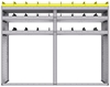 25-7858-3 Profiled back bin separator combo Shelf unit 75"Wide x 18.5"Deep x 58"High with 3 shelves