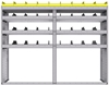 25-7858-4 Profiled back bin separator combo Shelf unit 75"Wide x 18.5"Deep x 58"High with 4 shelves