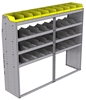 25-7863-4 Profiled back bin separator combo Shelf unit 75"Wide x 18.5"Deep x 63"High with 4 shelves