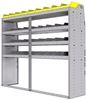 25-7863-4 Profiled back bin separator combo Shelf unit 75"Wide x 18.5"Deep x 63"High with 4 shelves