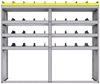 25-7863-4 Profiled back bin separator combo Shelf unit 75"Wide x 18.5"Deep x 63"High with 4 shelves