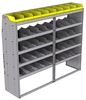 25-7863-5 Profiled back bin separator combo Shelf unit 75"Wide x 18.5"Deep x 63"High with 5 shelves