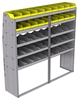 25-7872-5 Profiled back bin separator combo Shelf unit 75"Wide x 18.5"Deep x 72"High with 5 shelves