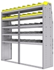 25-7872-5 Profiled back bin separator combo Shelf unit 75"Wide x 18.5"Deep x 72"High with 5 shelves