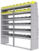 25-7872-6 Profiled back bin separator combo Shelf unit 75"Wide x 18.5"Deep x 72"High with 6 shelves