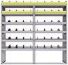 25-7872-6 Profiled back bin separator combo Shelf unit 75"Wide x 18.5"Deep x 72"High with 6 shelves