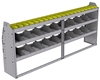 25-8336-3 Profiled back bin separator combo Shelf unit 84"Wide x 13.5"Deep x 36"High with 3 shelves